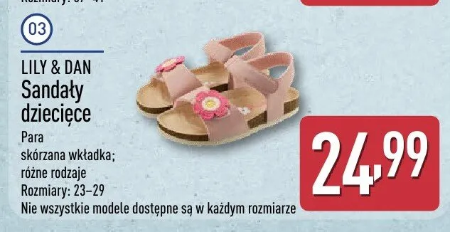 Sandały dziecięce Lily & Dan promocja w Aldi