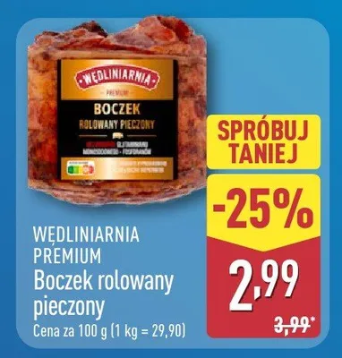 Boczek rolowany pieczony promocja w Aldi