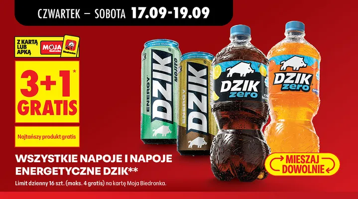 Napój energetyczny Dzik Energy Pineapple promocja w Biedronka