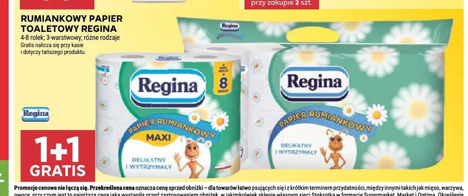 Rumiankowy papier toaletowy Regina Maxi promocja w Stokrotka