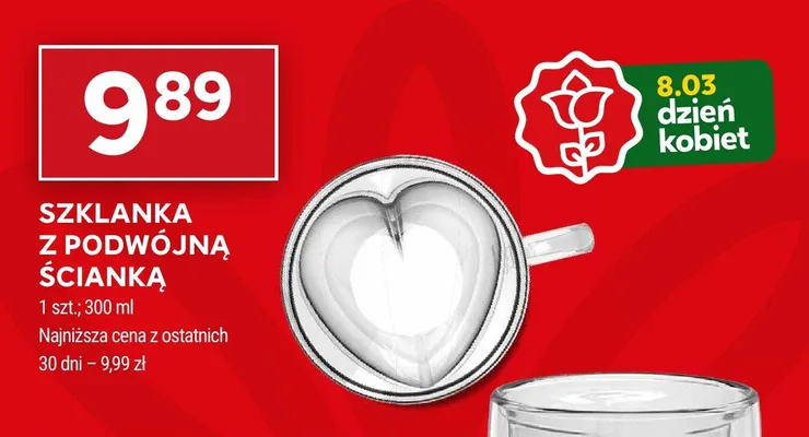 Szklanka z podwójną ścianką promocja w Stokrotka