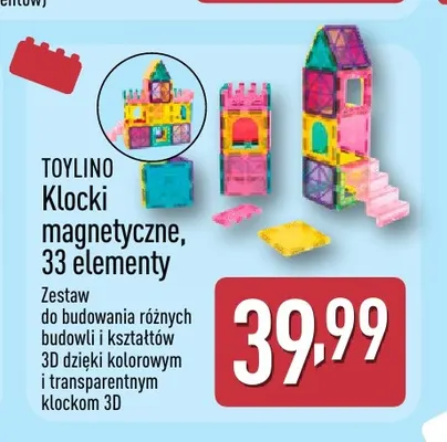 Klocki magnetyczne 33 elementy Toylino promocja w Aldi