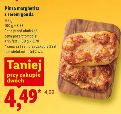Pinsa margherita z serem gouda promocja w Lidl