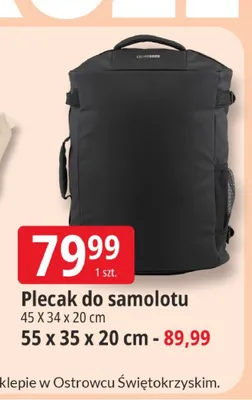Plecak do samolotu 55x35x20 cm promocja w Leclerc