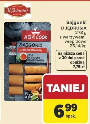 Sajgonki U Jędrusia wieprzowe promocja w Carrefour
