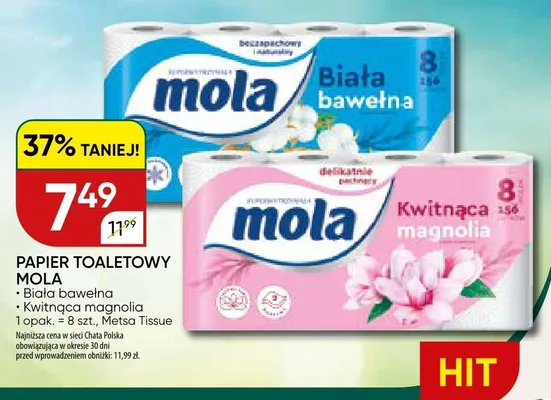 Papier toaletowy biała bawełna promocja w Chata Polska
