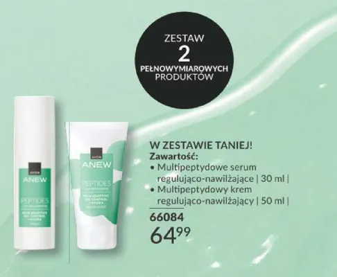 Zestaw multipeptydowe serum regulująco-nawilżające Anew + multipeptydowy krem regulująco-nawilżający promocja w AVON