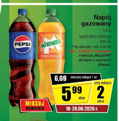 Napój gazowany Mirinda o smaku pomarańczy promocja w Premium Nasz Sklep