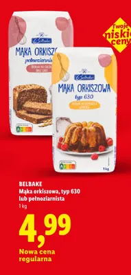 Mąka orkiszowa pełnoziarnista Belbake promocja w Lidl