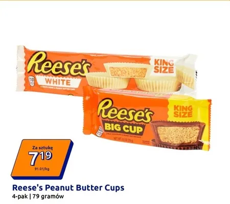 Ciasteczka z masłem orzechowym w mlecznej czekoladzie Reese's promocja w Action