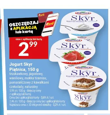 Jogurt typu islandzkiego Skyr Piątnica naturalny promocja w Twój Market