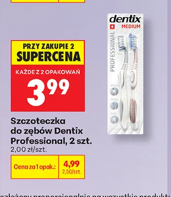 Szczoteczka do zębów Dentix Professional 2-pak promocja w Biedronka