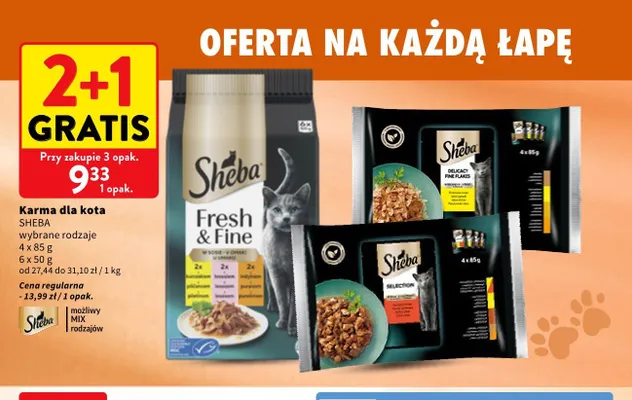 Karma dla kota Sheba Delicacy 4-pak promocja w Intermarche