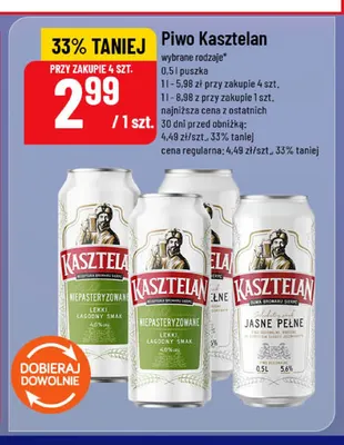 Piwo Kasztelan Niepasteryzowane promocja w POLOmarket