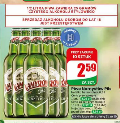 Piwo Namysłów Pils promocja w Dino