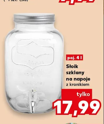 Słoik szklany na napoje z kranikiem 4 l promocja w Kaufland