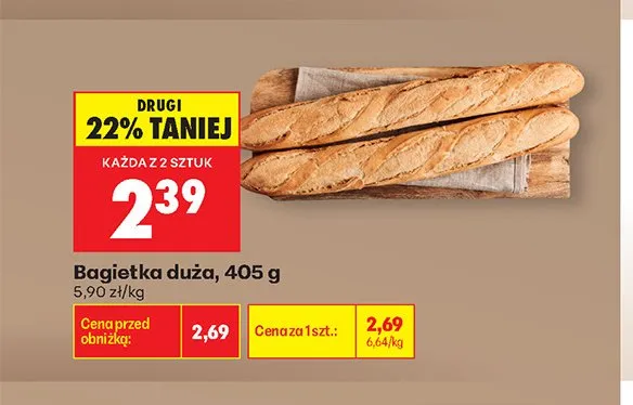 Bagietka duża promocja w Biedronka