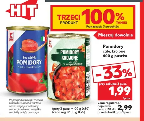 Pomidory krojone K-Classic promocja w Kaufland