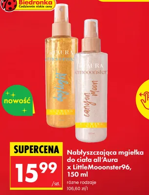 Mgiełka do ciała nabłyszczająca all'Aura x LittleMooonster96 daylight promocja w Biedronka