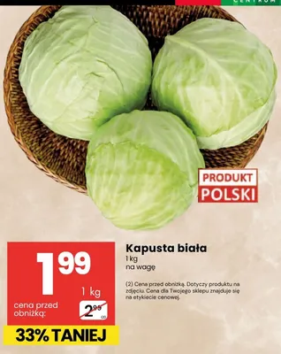 Kapusta biała promocja w Delikatesy Centrum