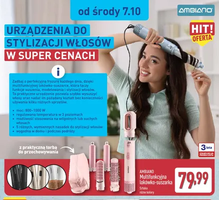 Multifunkcyjna lokówko-suszarka Ambiano promocja w Aldi