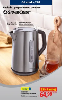 Czajnik elektryczny 3000 W promocja w Lidl