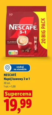 Napój kawowy 3 w 1 Classic Nescafé Big Pack promocja w Lidl