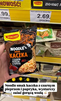 Zupa nudle Winiary Noodle smak kaczka z czarnym pieprzem i papryką promocja w Dino