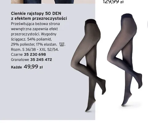 Cienkie rajstopy 50 DEN z efektem przezroczystości promocja w Tchibo