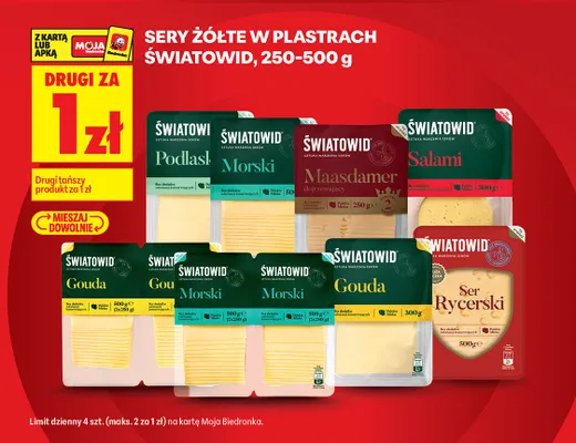 Ser Salami w plastrach Światowid promocja w Biedronka