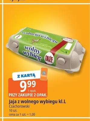 Jajka kurze z wolnego wybiegu Czachorowski promocja w Leclerc