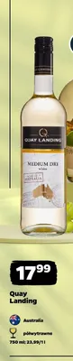 Wino białe półwytrawne Quay Landing promocja w Netto