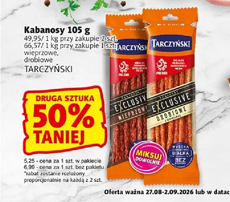 Kabanosy Exclusive drobiowe Tarczyński promocja w Prim Market