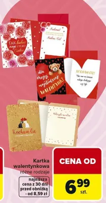 Kartka walentynkowa różne rodzaje promocja w Carrefour Market
