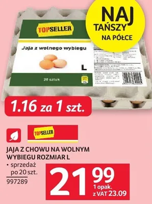 Jaja z chowu na wolnym wybiegu rozmiar L TopSeller promocja w Selgros