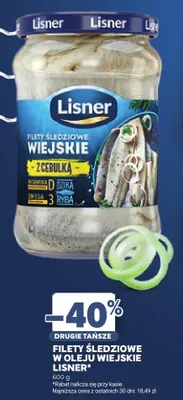 Filety śledziowe w oleju wiejskie z cebulką Lisner promocja w Stokrotka