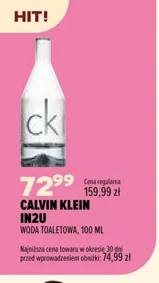 Woda toaletowa Calvin Klein IN2U promocja w Drogerie Natura