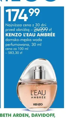 Damsko-męska woda perfumowana Kenzo L'Eau Ambrée promocja w Super-Pharm
