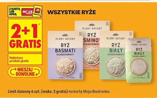 Wszystkie ryże 2+1 GRATIS promocja w Biedronka