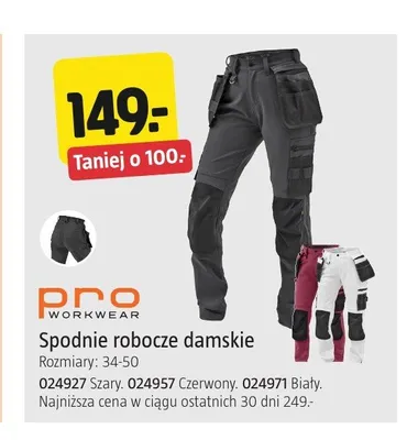 Spodnie robocze damskie Pro Workwear promocja w Jula