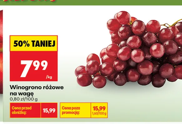 Winogrono różowe promocja w Biedronka