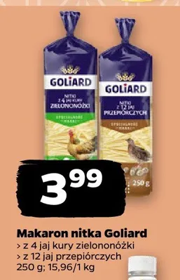 Makaron nitka z 4 jaj kurzy zielononóżki z 12 jaj przepiórczych promocja w Netto
