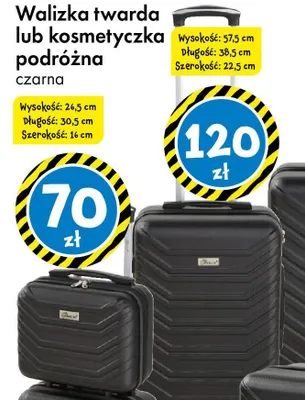 Walizka twarda lub kosmetyczka podróżna czarna promocja w Tedi