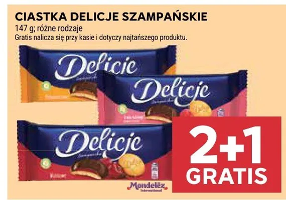 Ciastka Delicje Szampańskie Mondelez promocja w Stokrotka