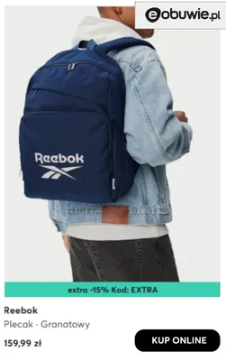 Plecak granatowy Reebok promocja w eobuwie.pl