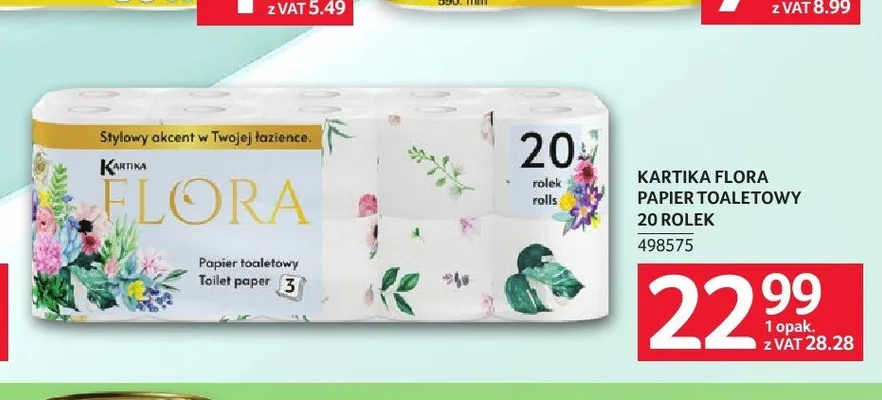 Papier toaletowy Kartika Flora promocja w Selgros