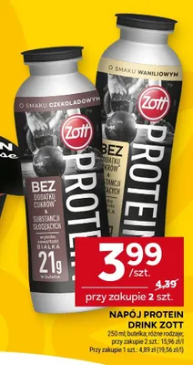 Napój proteinowy o smaku waniliowym Zott Protein Drink promocja w Stokrotka