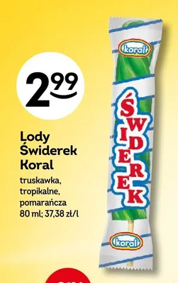 Lody Świderek Koral tropikalne promocja w Żabka