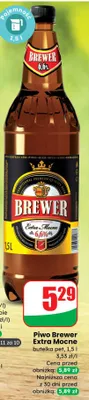 Piwo Brewer Extra Mocne butelka pet promocja w Dino