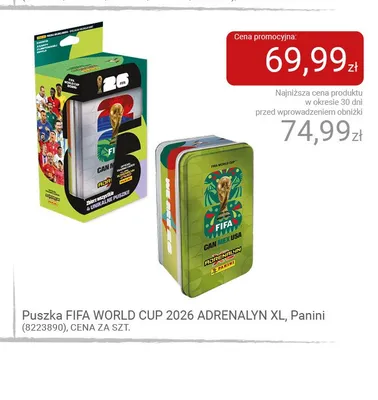 Puszka FIFA WORLD CUP 2026 ADRENALYN XL Panini promocja w Smyk